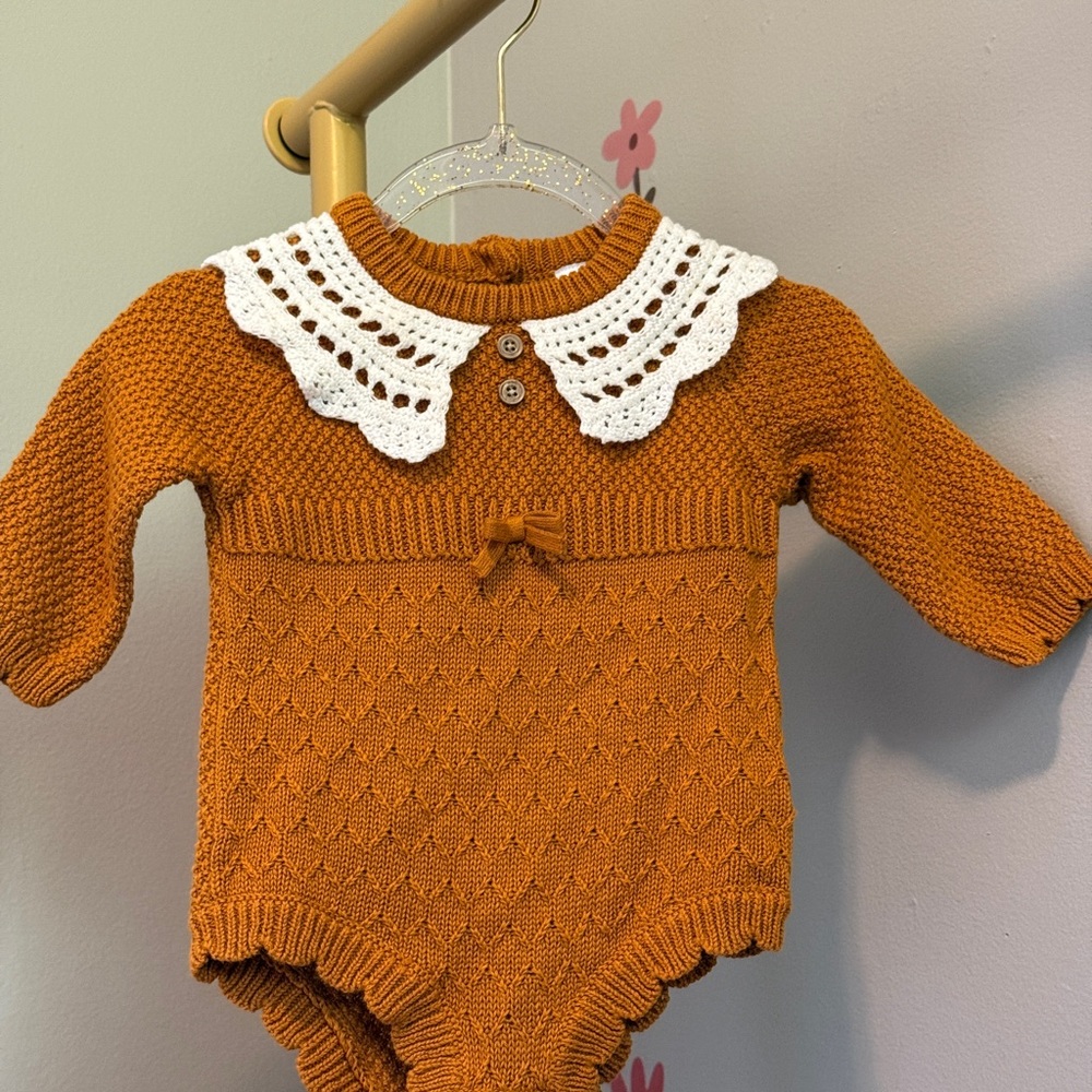 Cozy Knit Kids One Piece in Orange